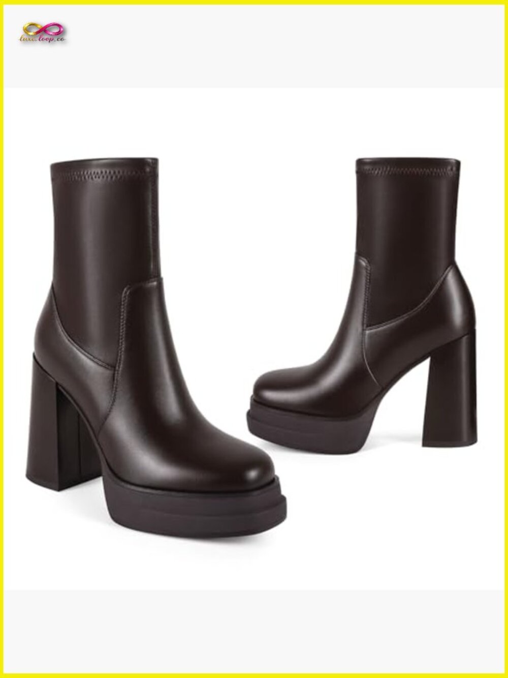 Chunky Platform Ankle Boots Square Toe Combat Booties Y2K Retro Gogo Heels - Picture 4 of 7